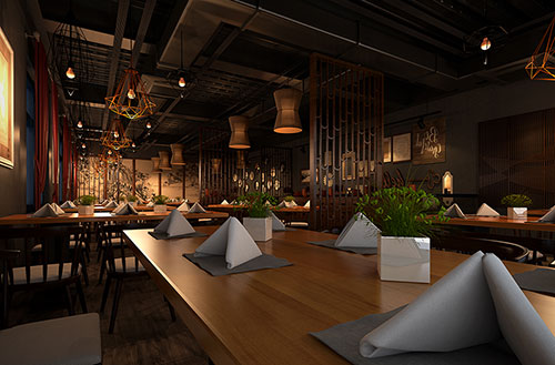 博厚镇简约大气中式风格餐厅设计装修效果图