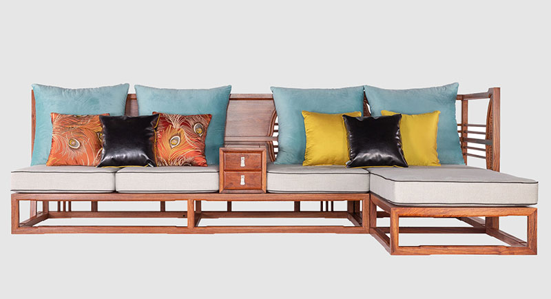 博厚镇中式家居装修实木沙发组合家具效果图