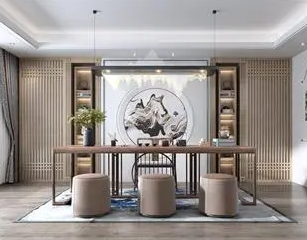 博厚镇新中式风格茶室如何规划设计